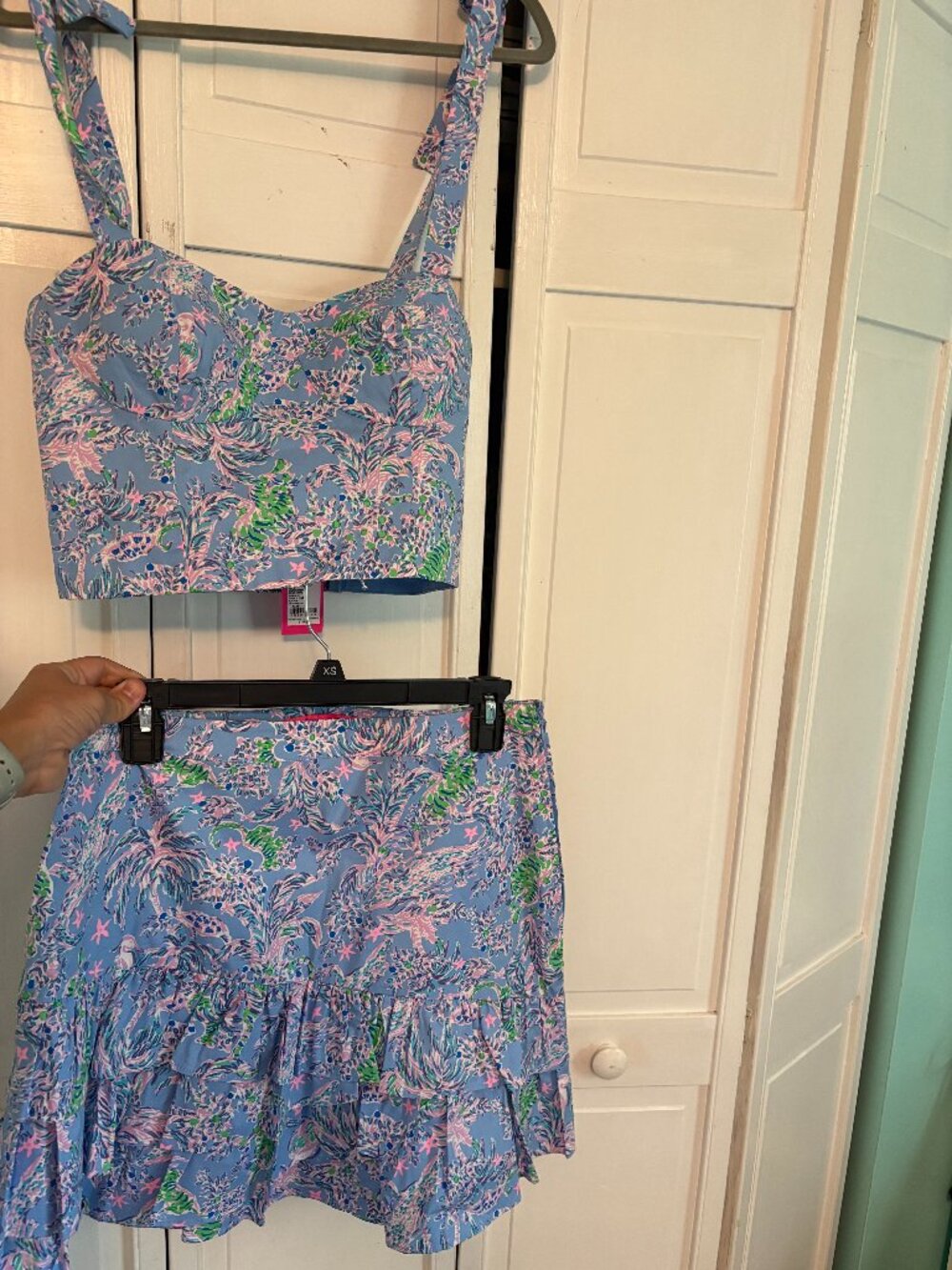 Lilly Pulitzer Rosalie Set Blue Peri Turtle Package Two Piece NWT Size 8